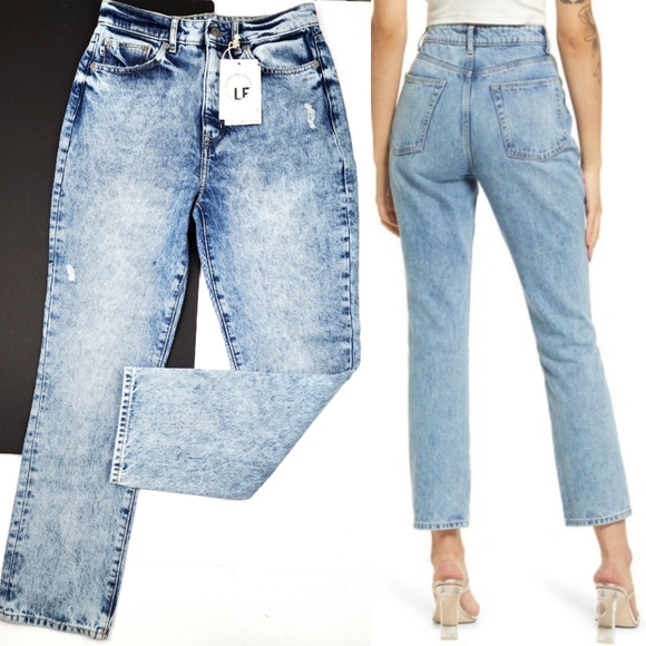 Lovers + Friends Denim - NWT Lovers & Friends Reece High Rise Straight Leg Jeans Revolve Harland 28
